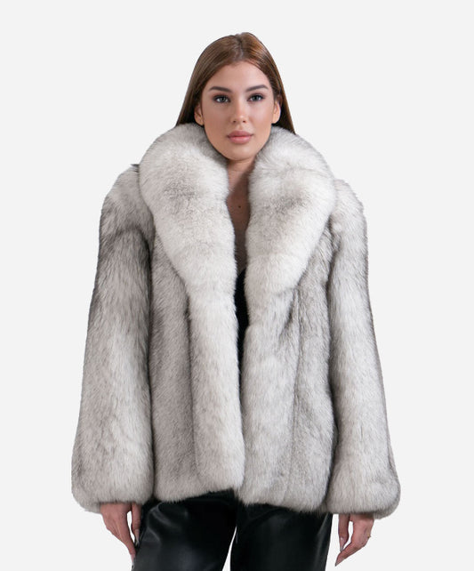 Natural Blue Fox Fur Coat