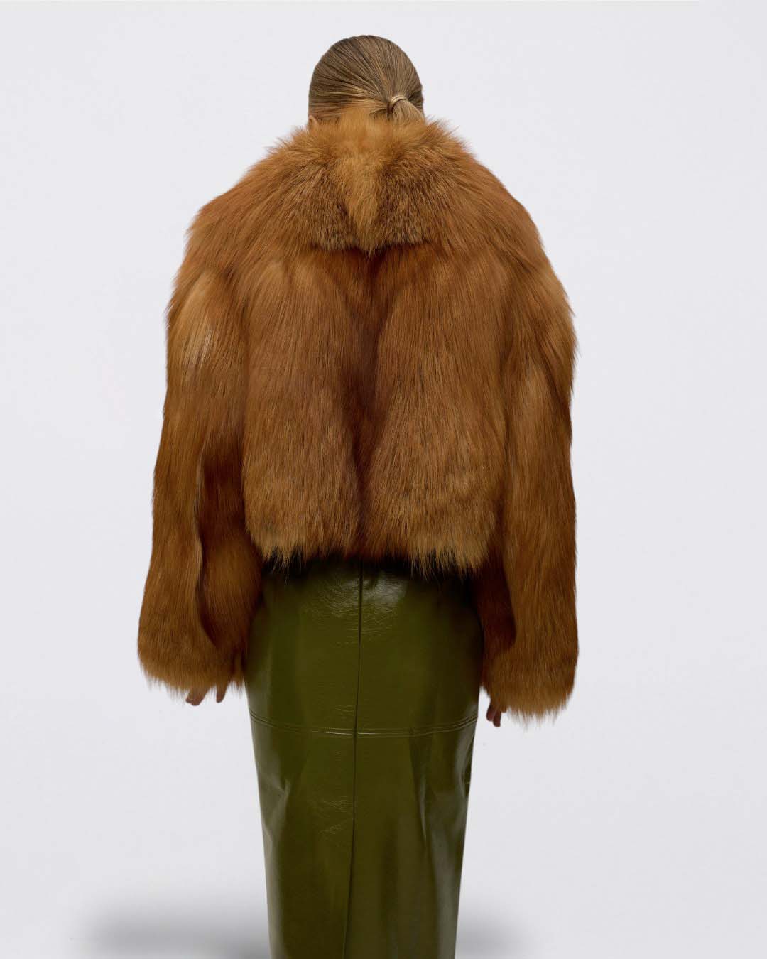 Shawl Collared Red Fox Fur Jacket