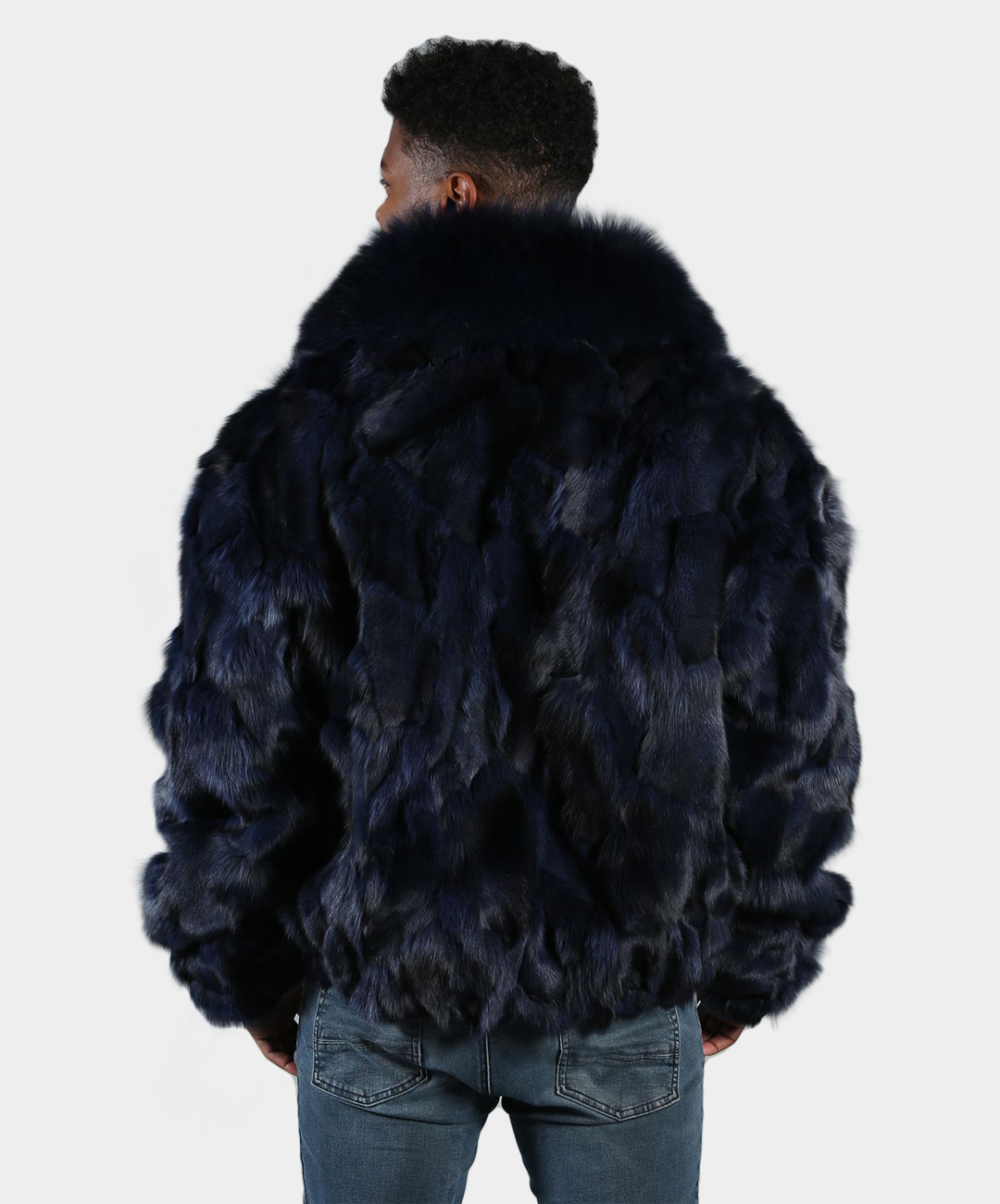 3/4-Mantel aus Blaufuchspelz für Herren
