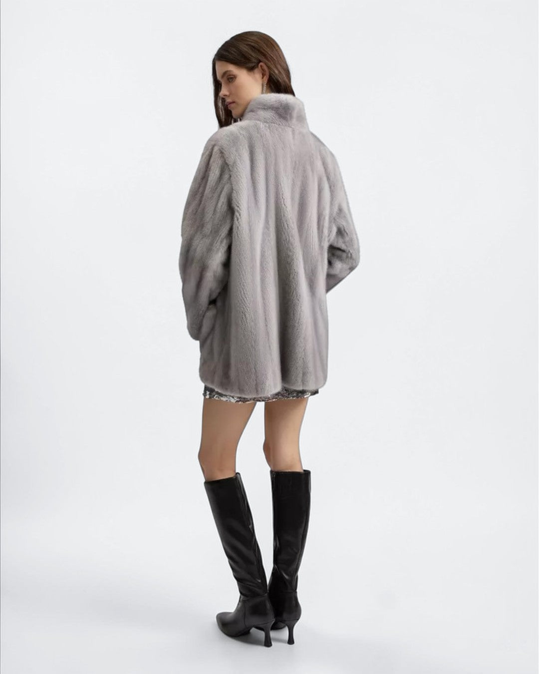 Grey Fox Fur Cardigan