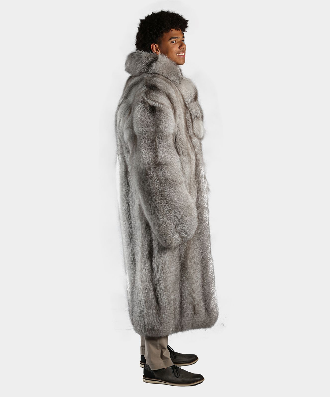 Glacier Fox Fur Long Coat