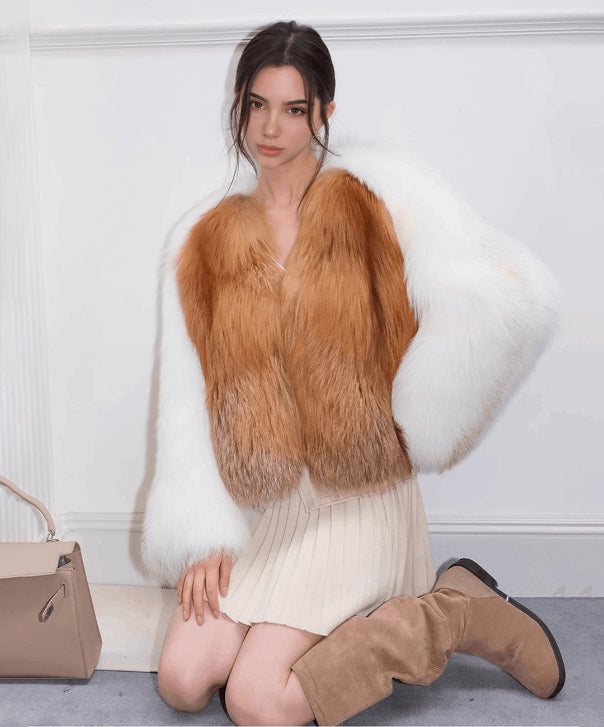 Autumn Snow Fox Fur Jacket