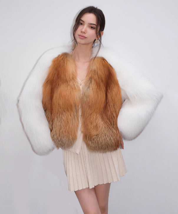 Autumn Snow Fox Fur Jacket