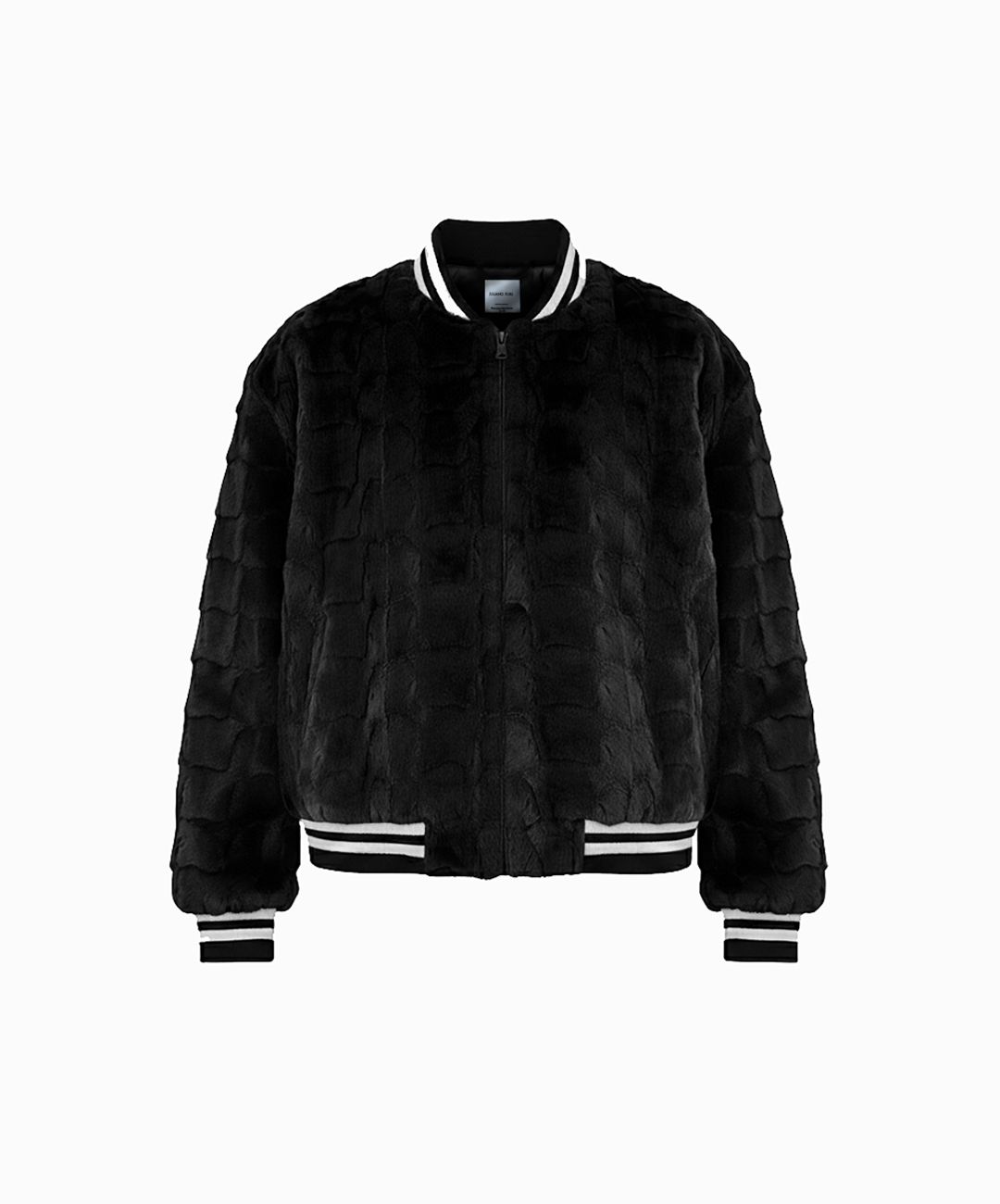 Caviar Diamond Cut Mink Fur Baseball Jacket