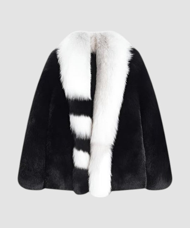 Damen Winter Noir Fuchspelzmantel