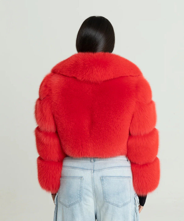 Sunset Cropped Fox Fur Jacket