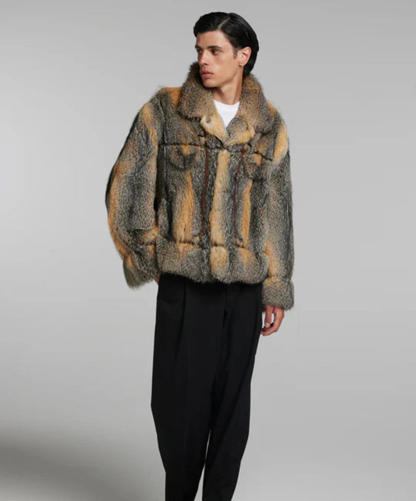 Natural Grey Fox Fur Jacket