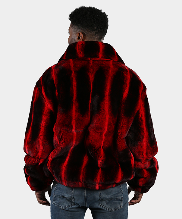 ‘Red’ Rex Rabbit Fur Bomber Jacket