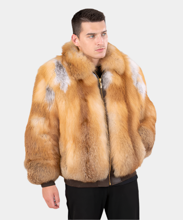 Red Fox Fur Bomber Jacket