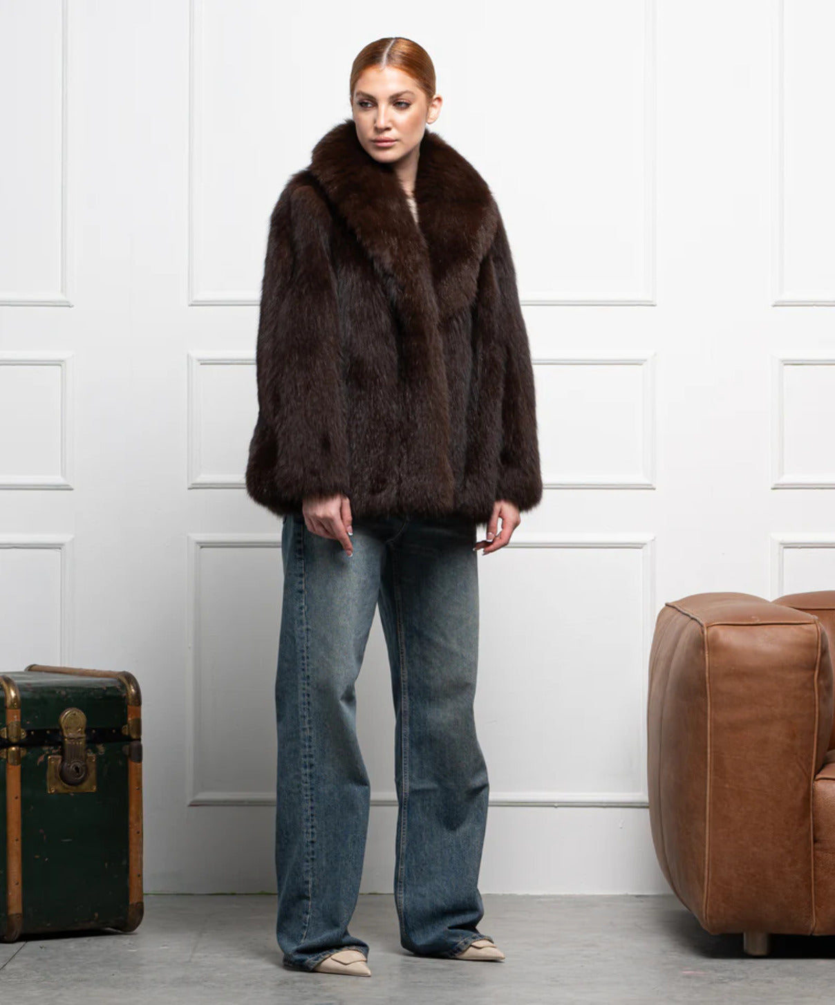 Brown Fox Fur Coat