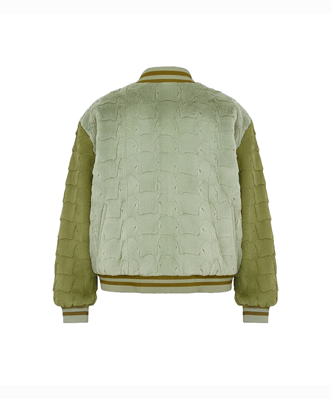 Sage Diamond Cut Mink Fur Baseball Jacket