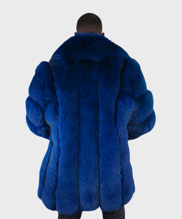 3/4-Mantel aus Blaufuchspelz für Herren