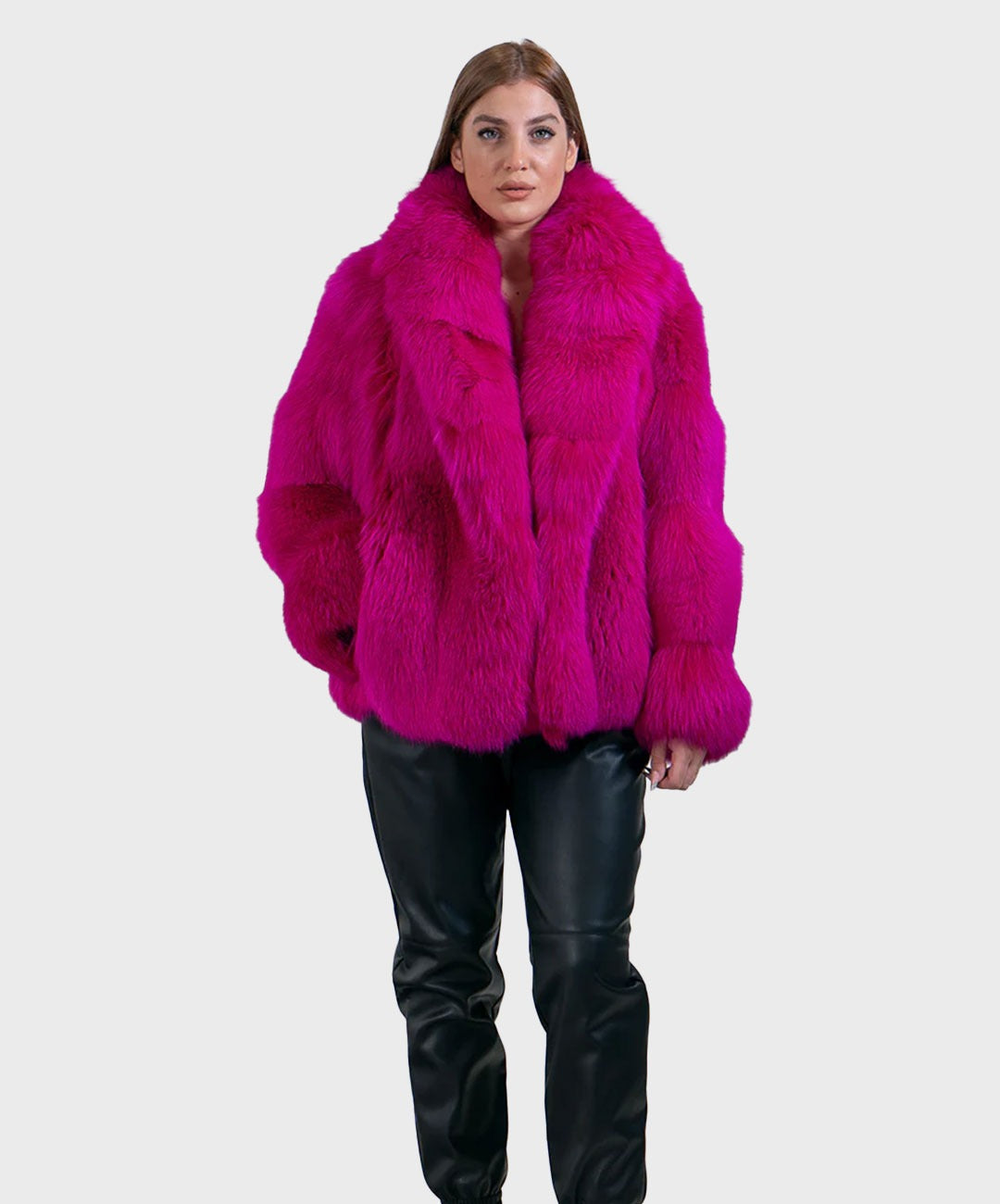 Magentafarbene Fuchsjacke für Damen