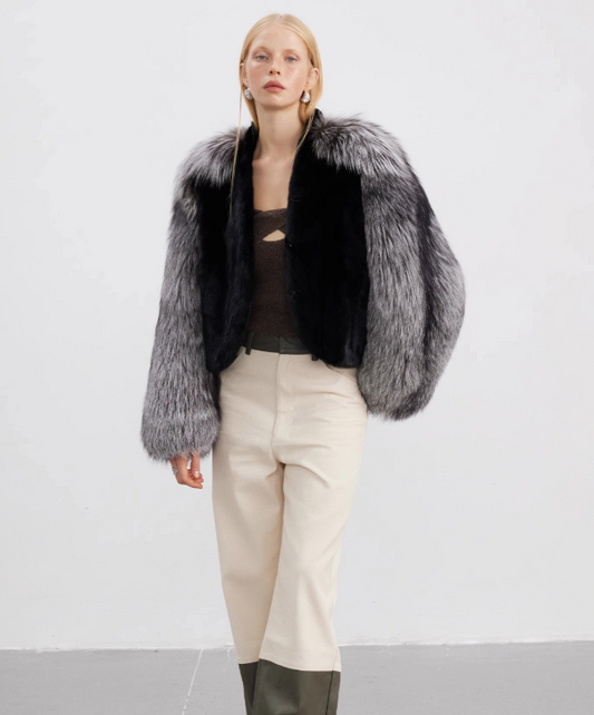 Blackglama Mink & Silver Fox Fur Jacket