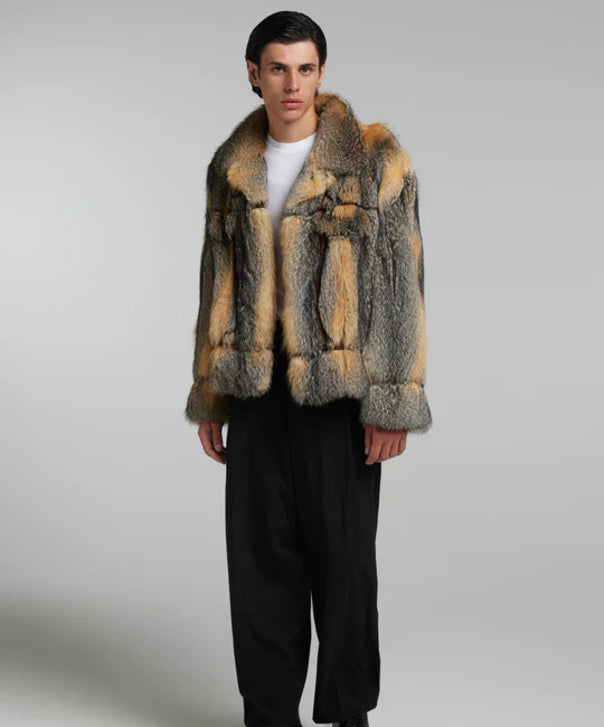 Natural Grey Fox Fur Jacket
