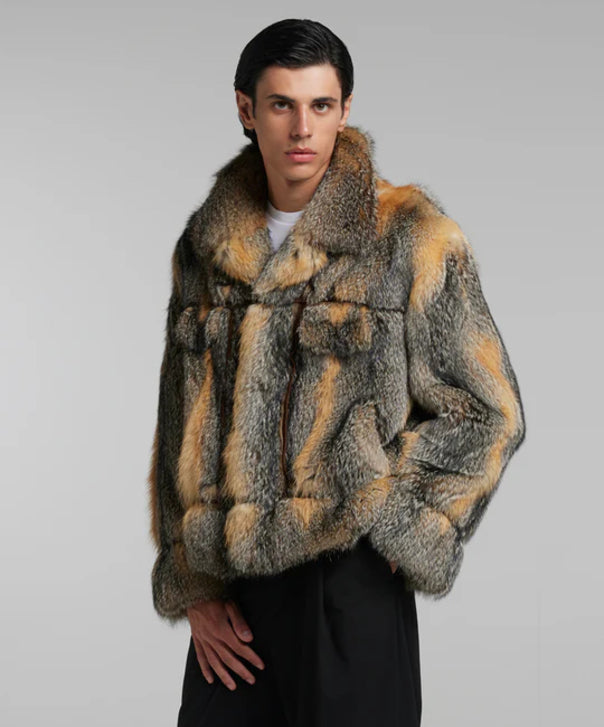 Natural Grey Fox Fur Jacket