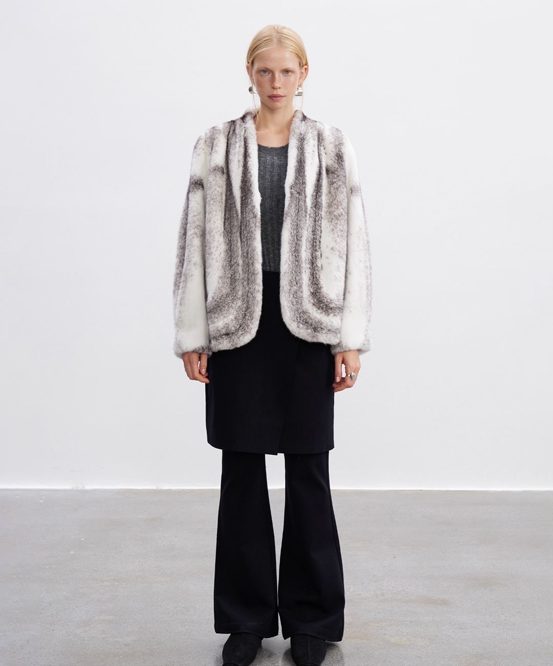 Damen Winter Noir Fuchspelzmantel