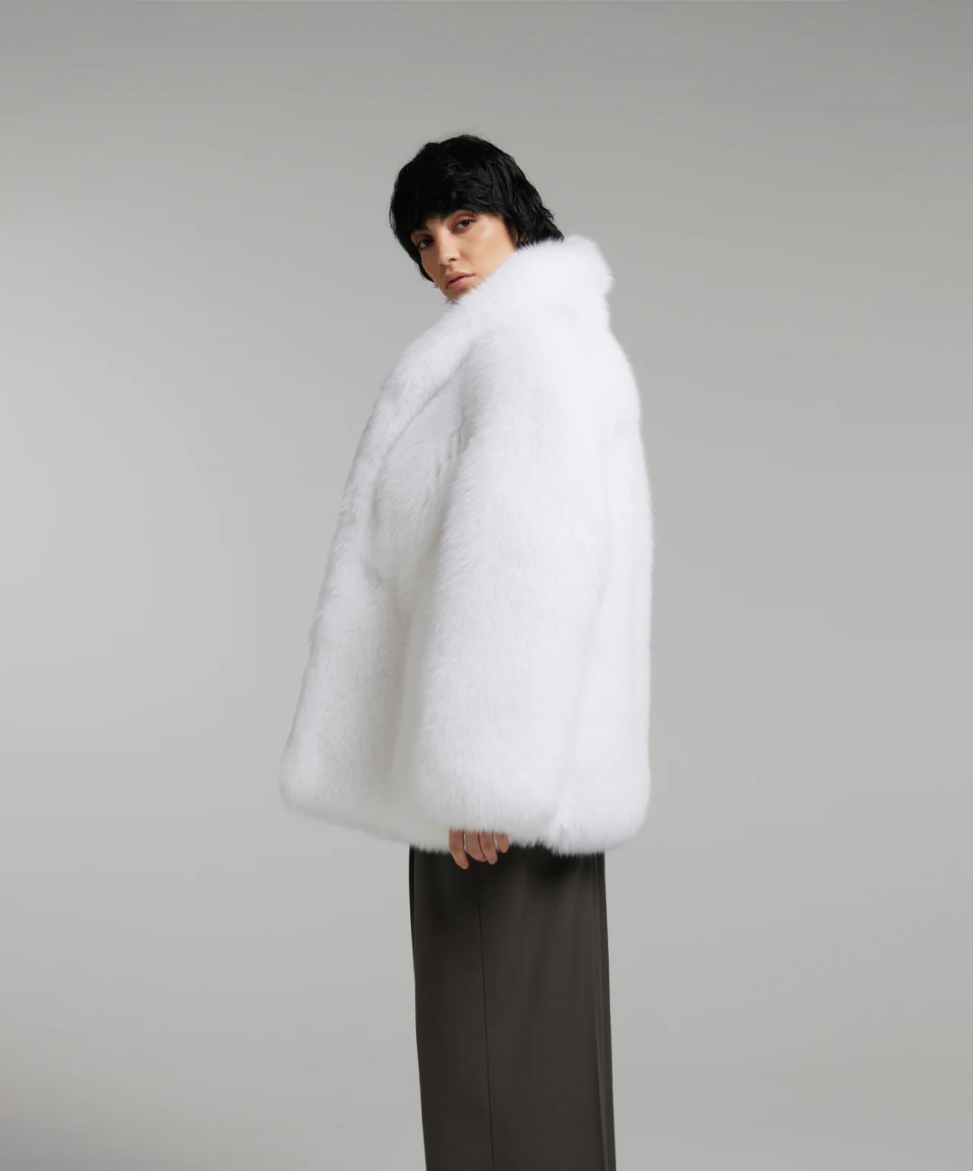 Damen Winter Noir Fuchspelzmantel