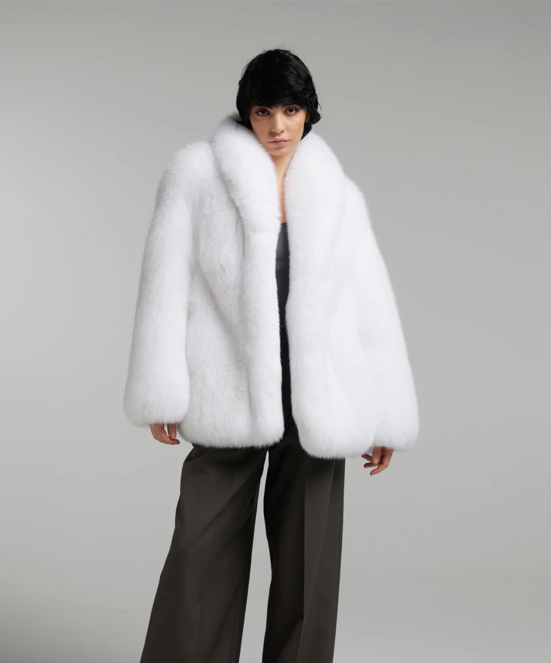 Damen Winter Noir Fuchspelzmantel