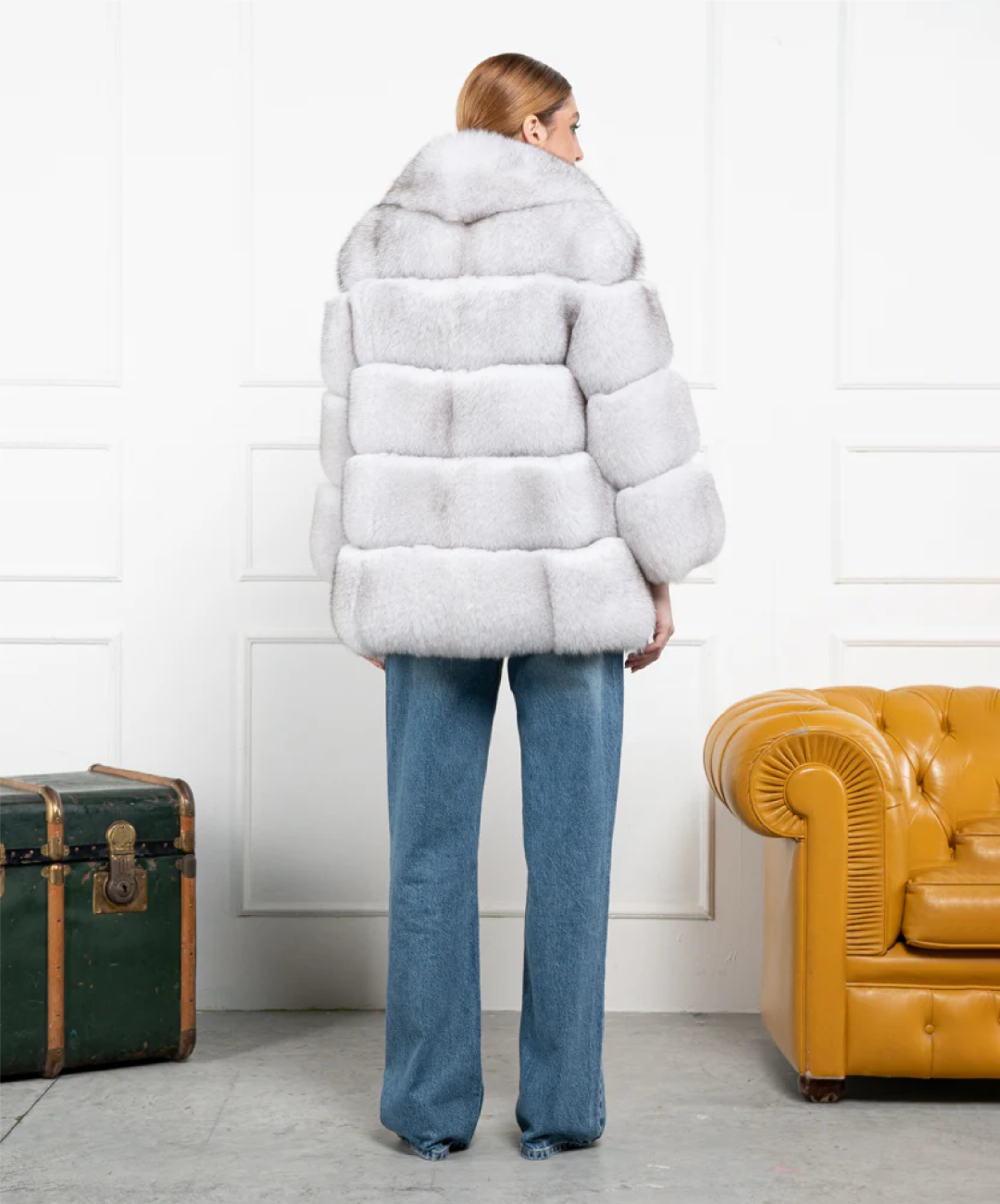 Damen Winter Noir Fuchspelzmantel