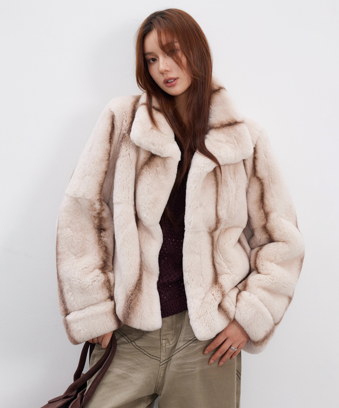 Damen Winter Noir Fuchspelzmantel
