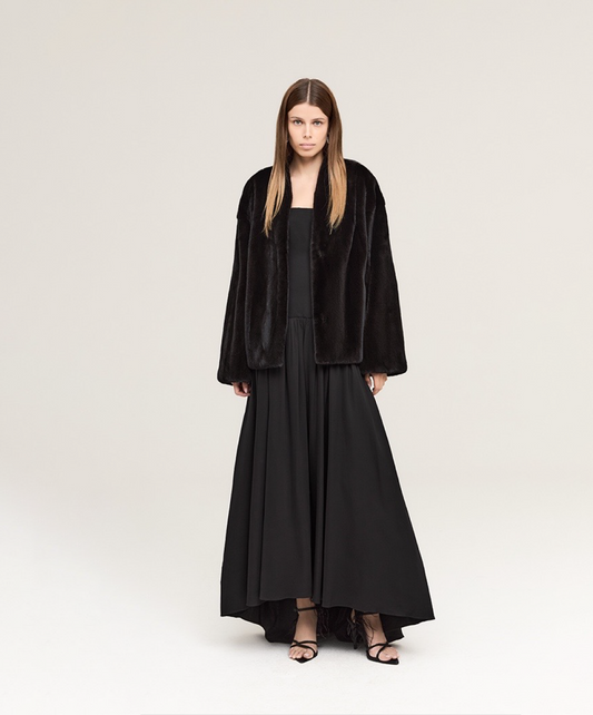 Classic Noir Mink Fur Jacket