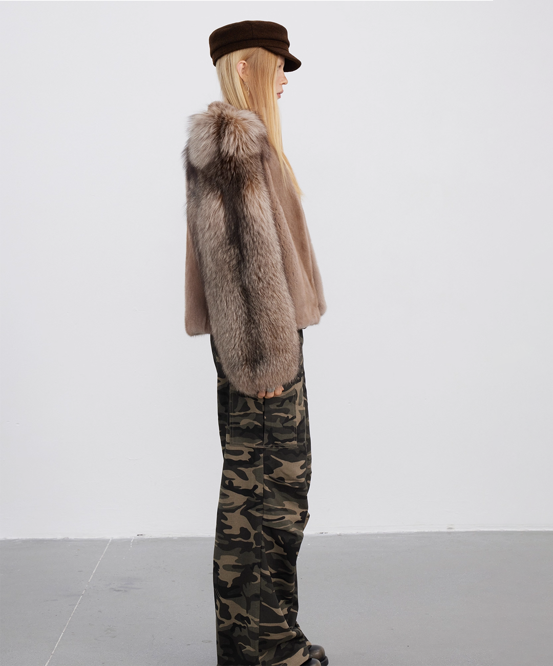 Coffee Fox & Brown Mink Fur Jacket