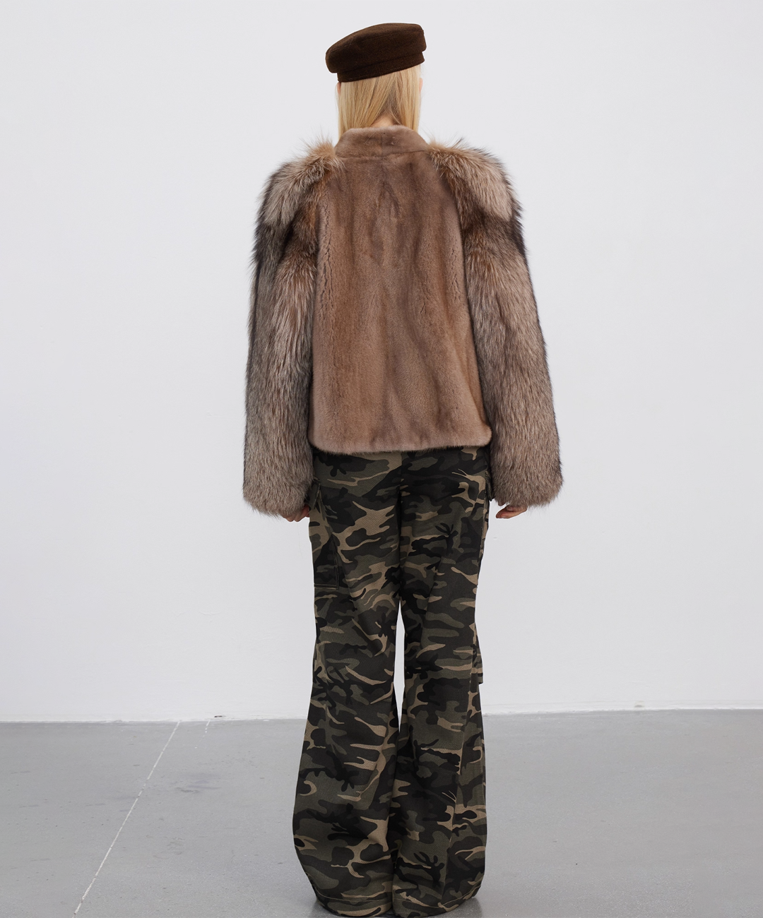 Coffee Fox & Brown Mink Fur Jacket