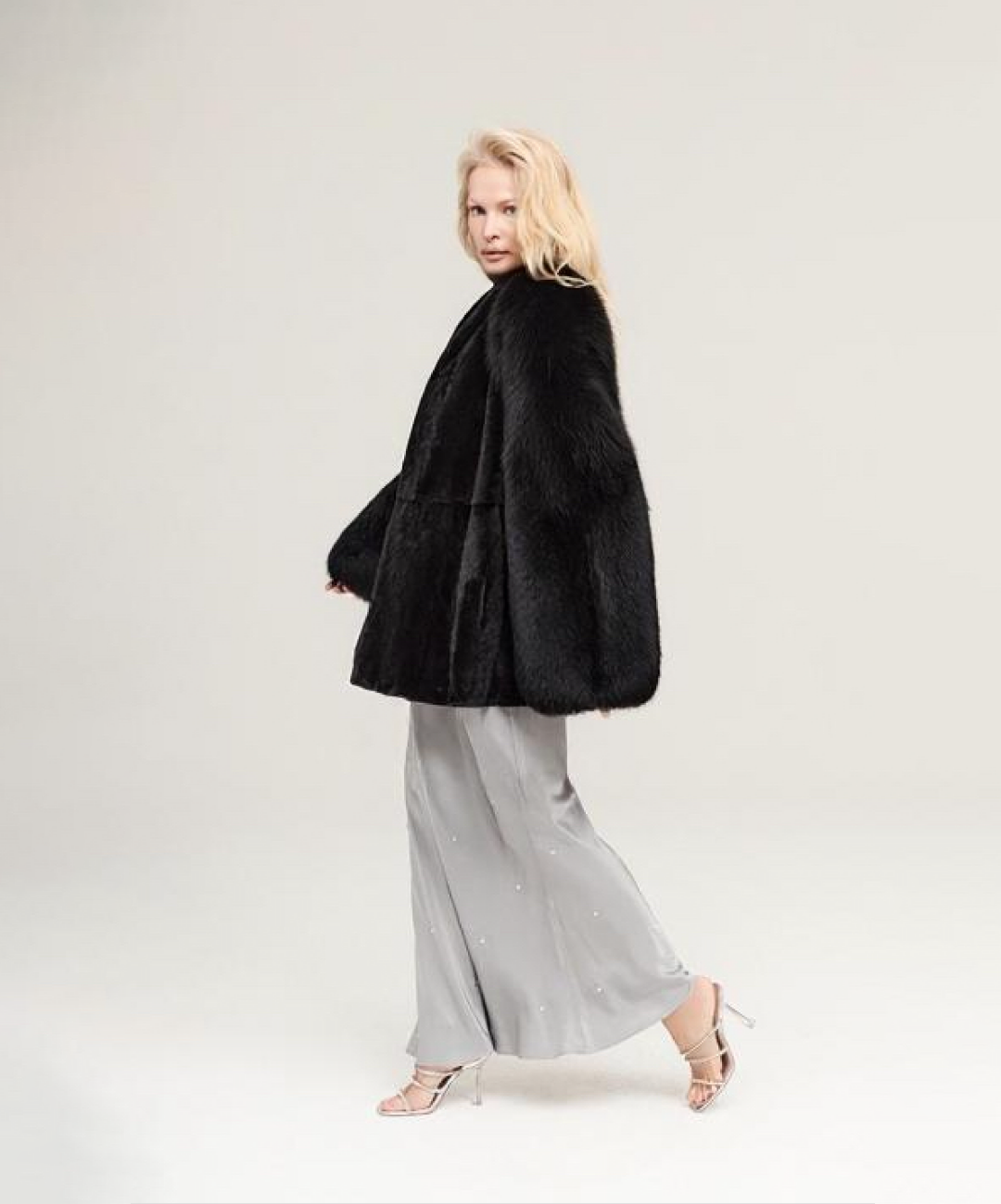 Damen Winter Noir Fuchspelzmantel