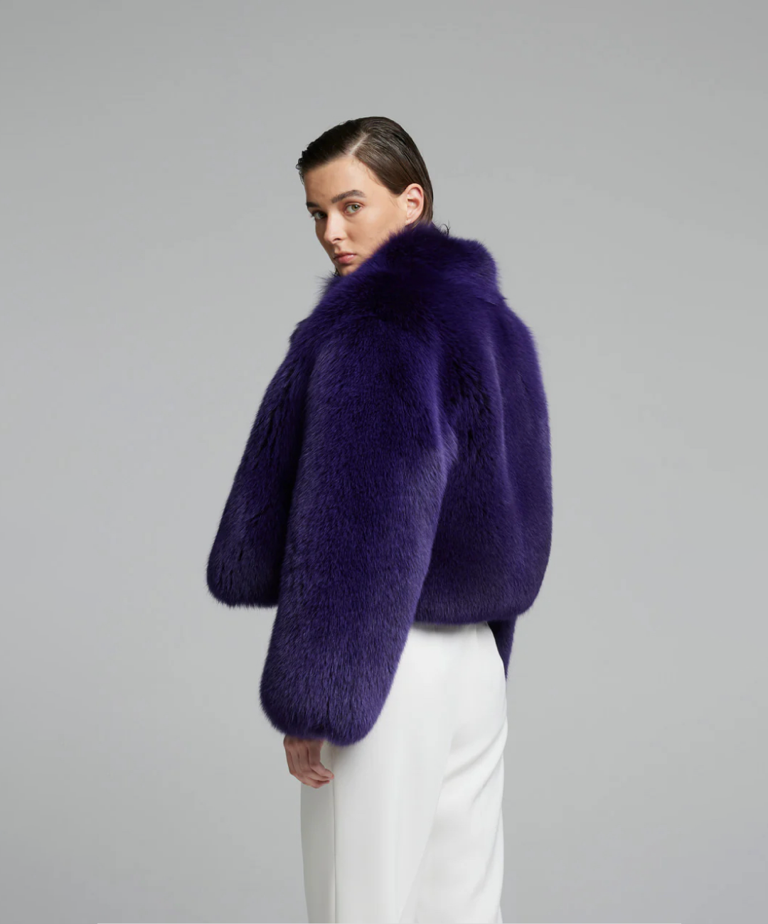 Damen Winter Noir Fuchspelzmantel