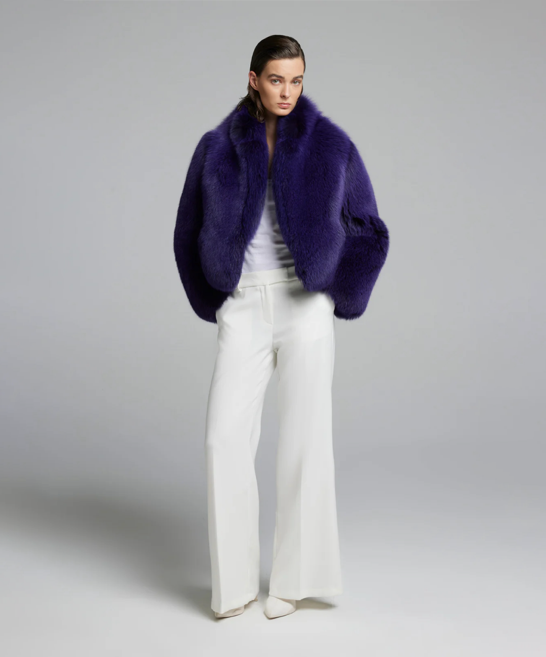 Damen Winter Noir Fuchspelzmantel