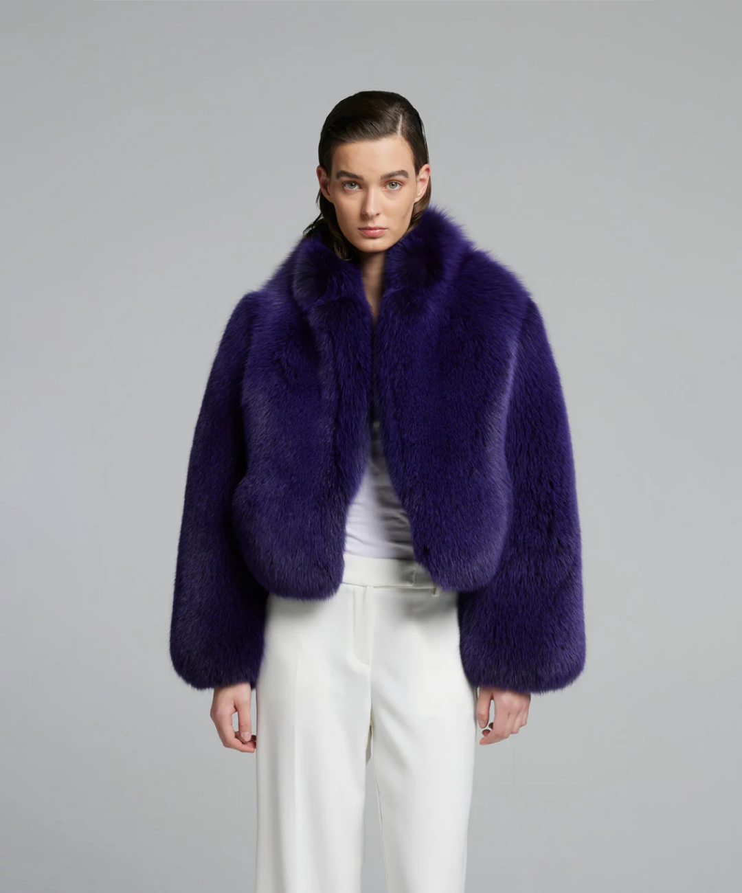 Damen Winter Noir Fuchspelzmantel