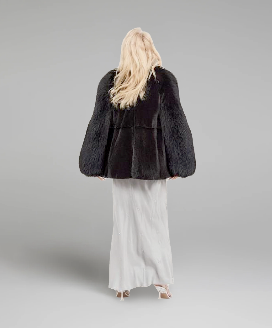 Damen Winter Noir Fuchspelzmantel
