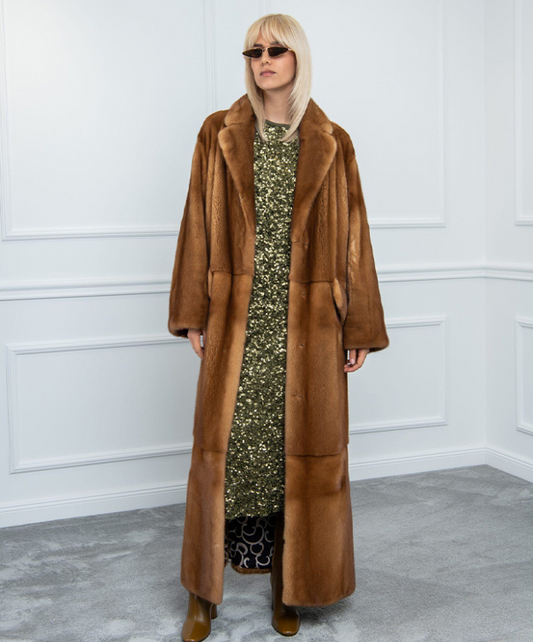 Whiskey Full-Length Mink Fur Coat