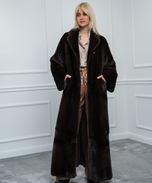 Mahogany Full-Length Mink Fur Coat