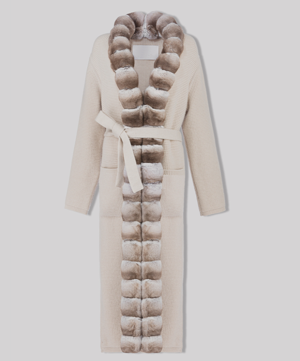 Damen Winter Noir Fuchspelzmantel