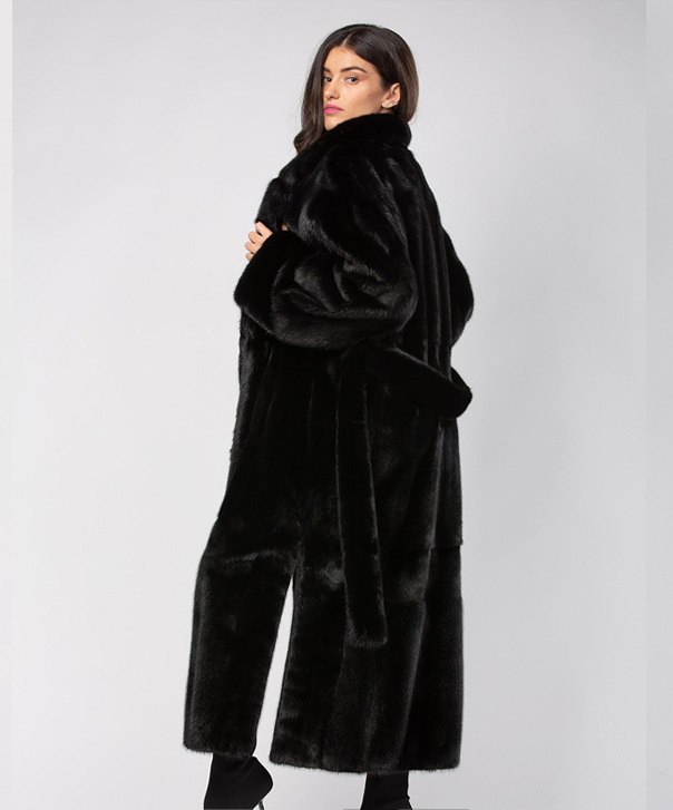 Black Robed Mink Fur Coat