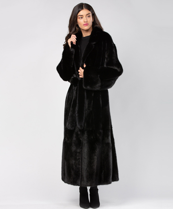 Black Robed Mink Fur Coat