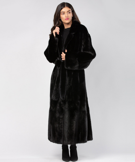 Black Robed Mink Fur Coat