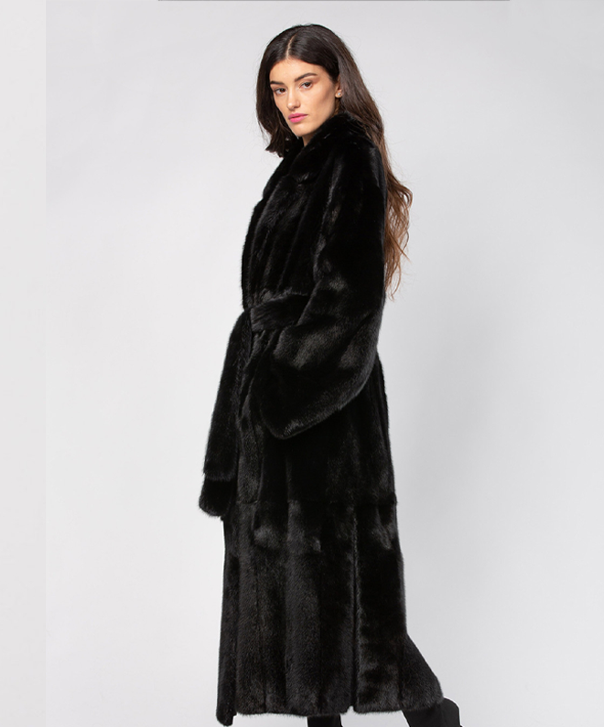 Black Robed Mink Fur Coat
