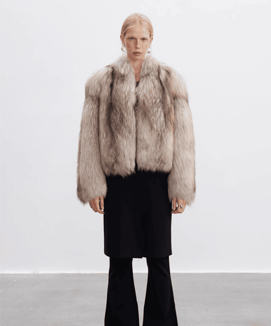 Oatmeal Fox Fur Jacket