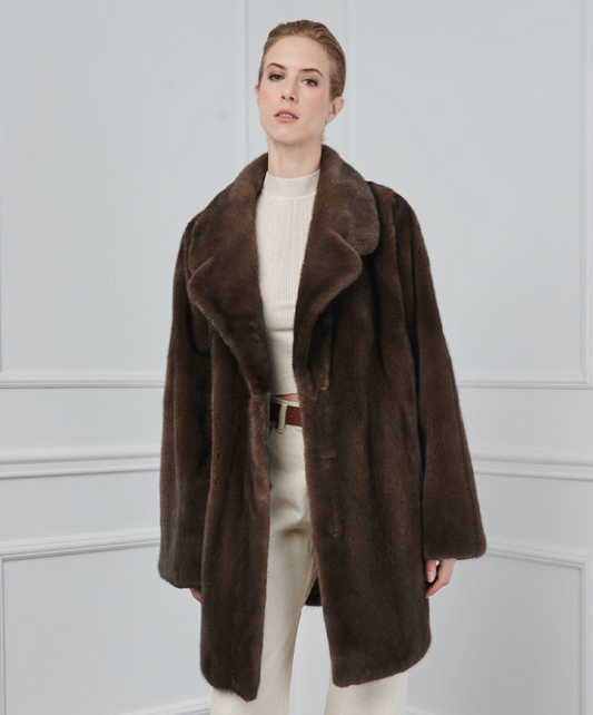 Hazelnut Brown Mink Fur Coat