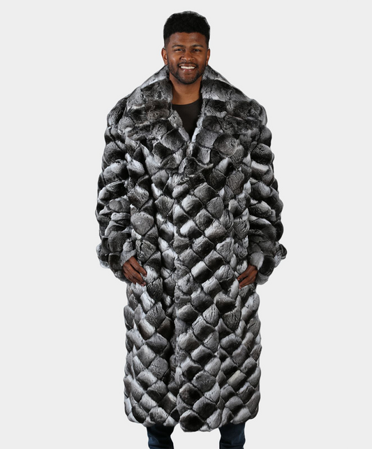 Full-Length Bubble Chinchilla Fur Coat