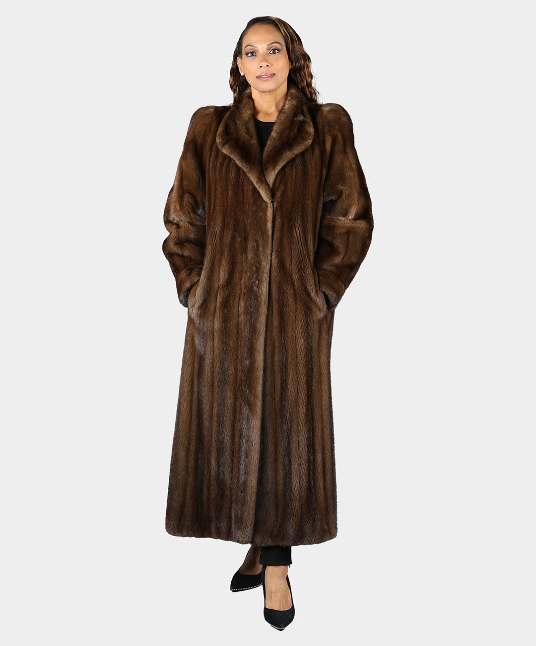Women's Mahogany Mink Fur Coat