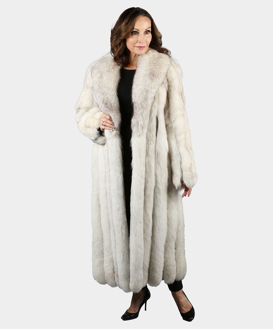 Women's Natural Blue Fox Fur Coat
