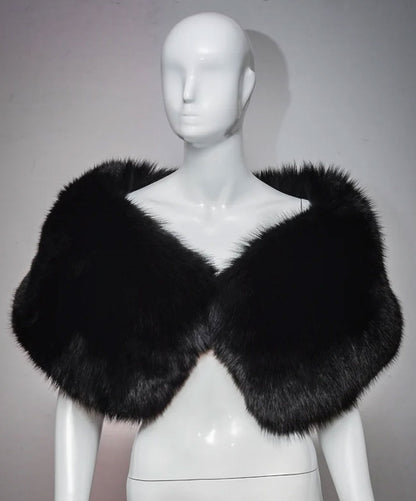 Puritanischer Schulterschal für Damen, tiefschwarz