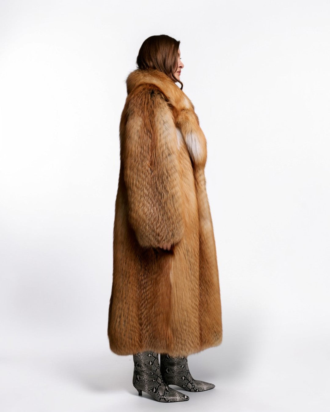 Full-Length Red Fox Fur Coat