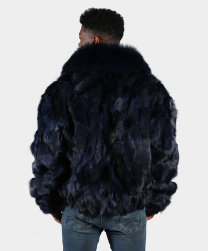 3/4-Mantel aus Blaufuchspelz für Herren