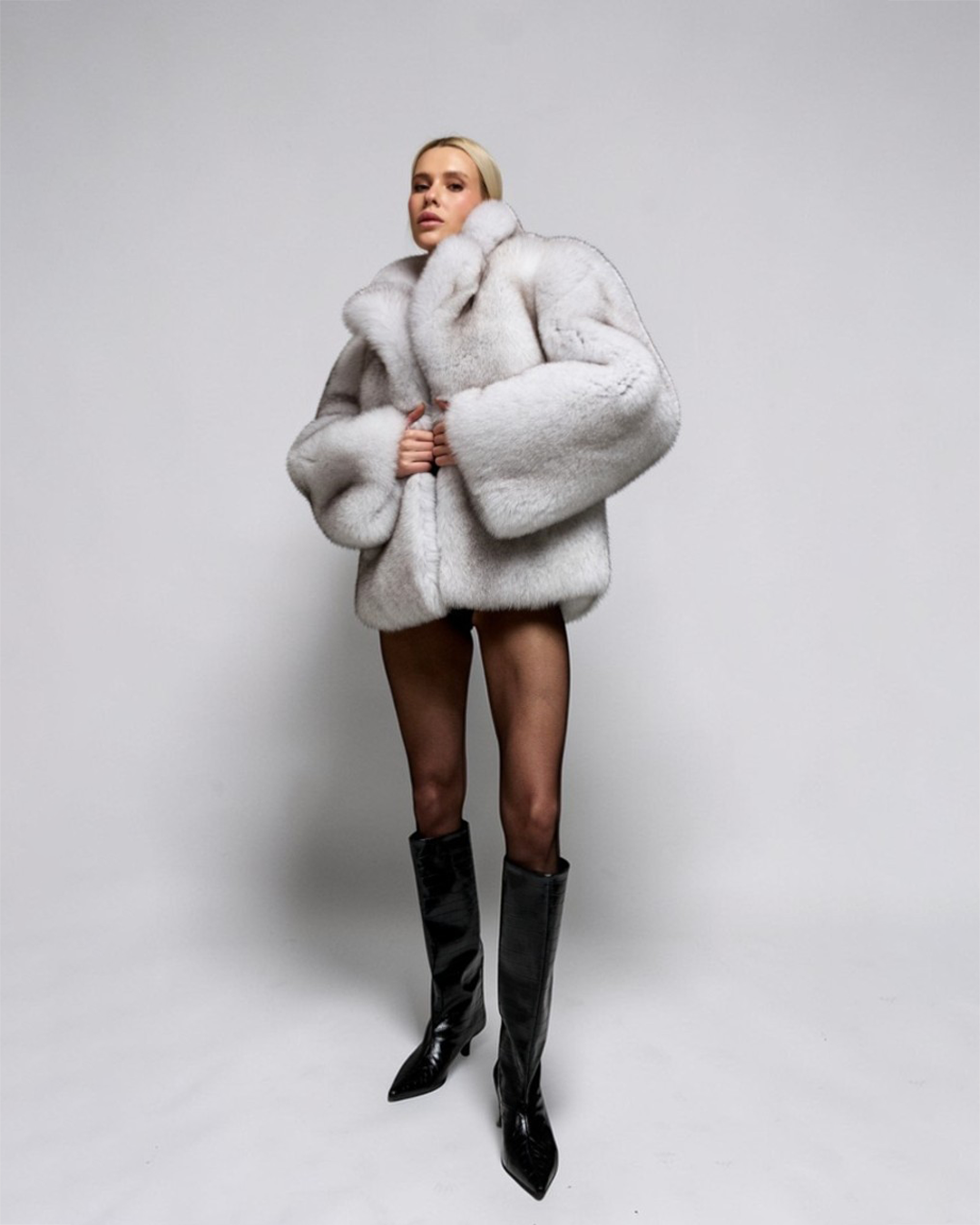 Mist Fox Fur Coat