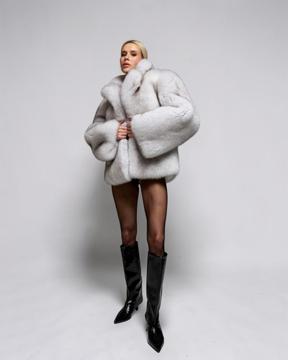 Mist Fox Fur Coat